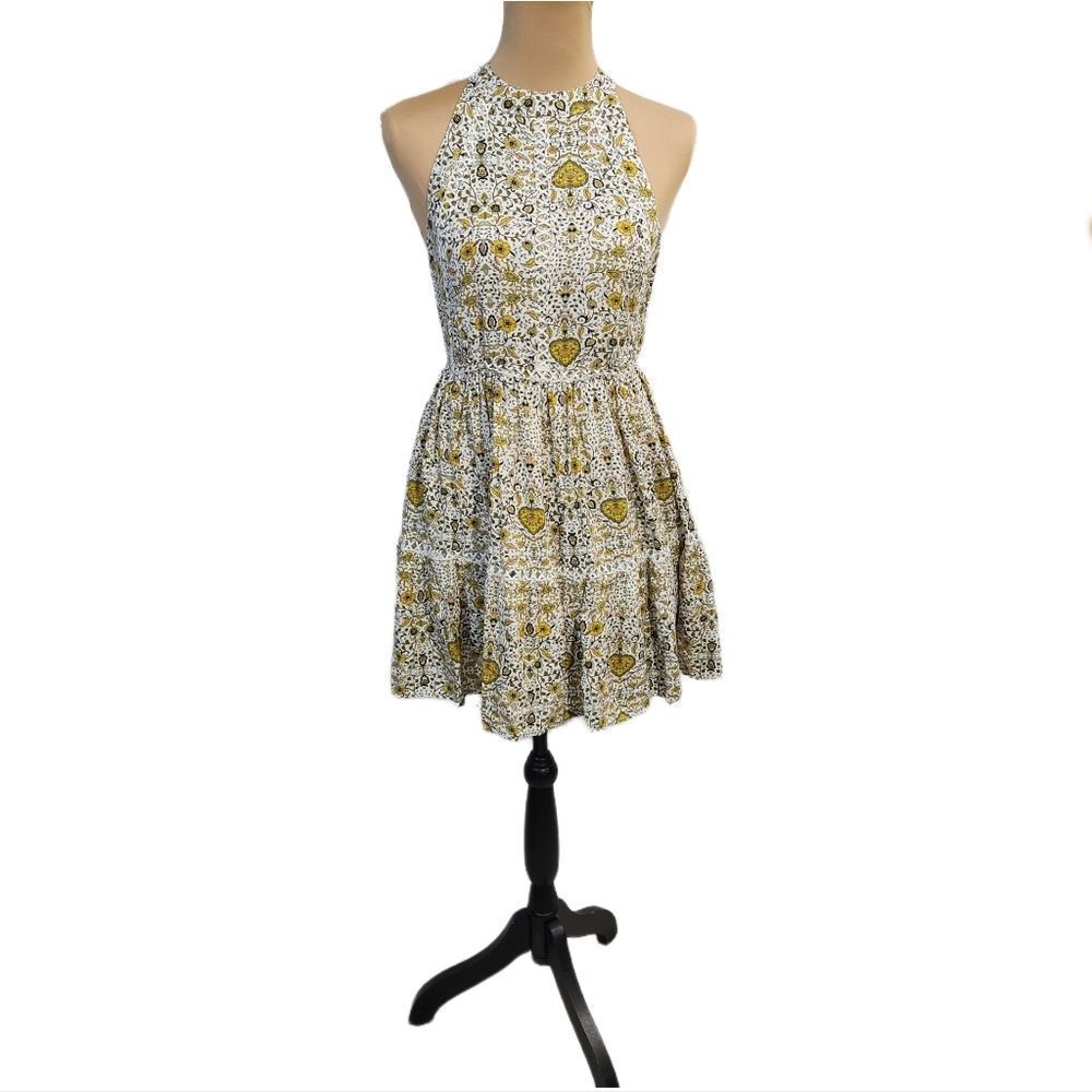 Anthropologie Abel the Label mini floral halter open back medium dress